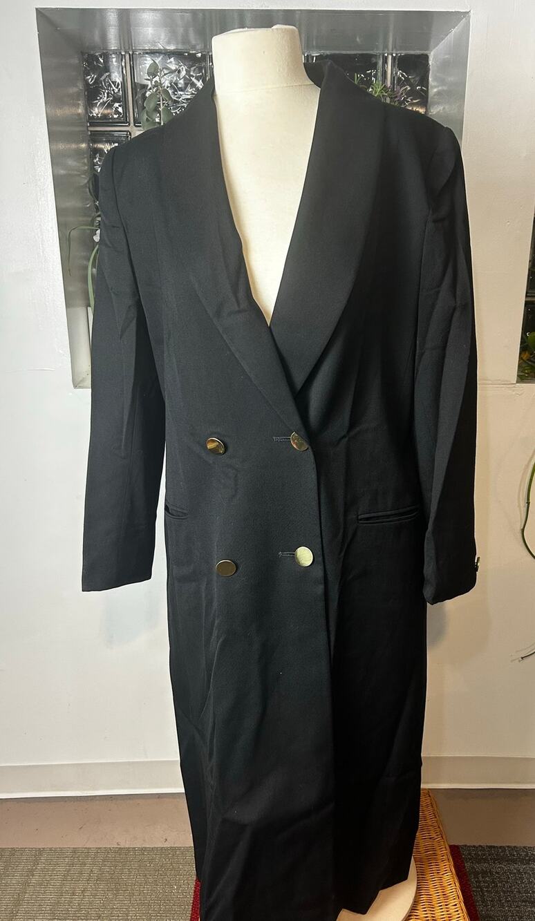 Bert Newman Black Double Breasted Coat Womens 12